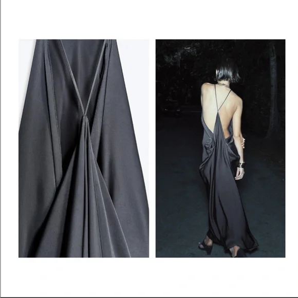 SATIN EFFECT DRESS ZW COLLECTION - Picture 3 of 5